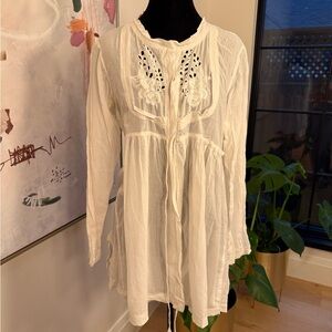 Chan Luu Cream Embroidered Blouse